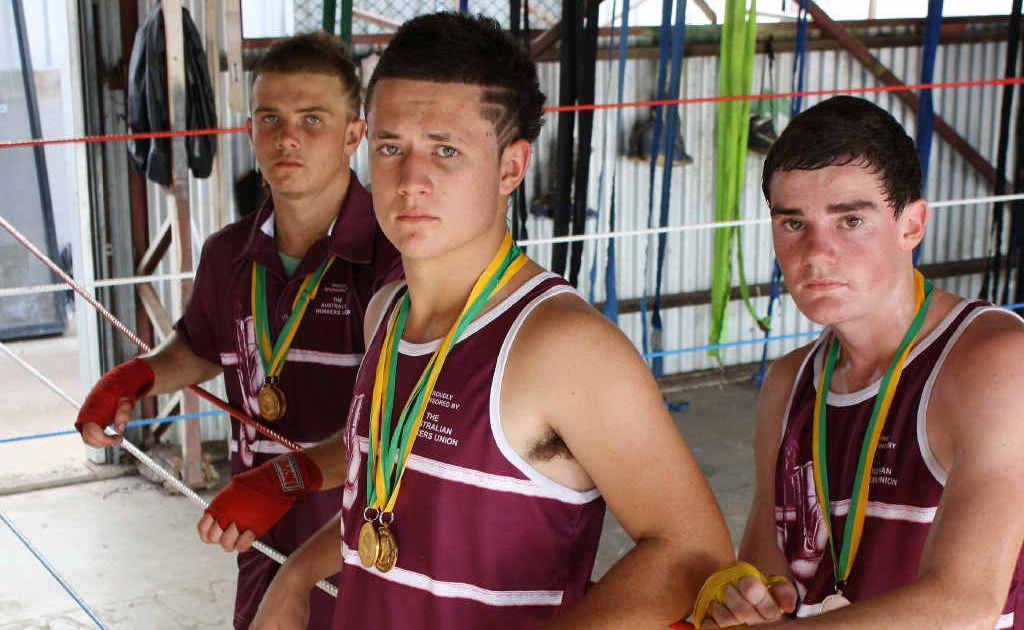 Emerald boxers Sam Payne, Tristan Martin and Aaron Sinn had it tough battling in higher divisions at the Australian Titles in NSW at the weekend. Emerald boxers Sam Payne, Tristan Martin and Aaron Sinn had it tough battling in higher divisions at the Australian Titles in NSW at the weekend.